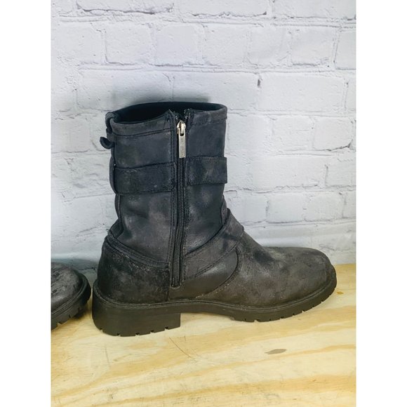 Harley Davidson Brushed Leather WILDER BOOTS Men's Black Gray Size 10M - Picture 2 of 13